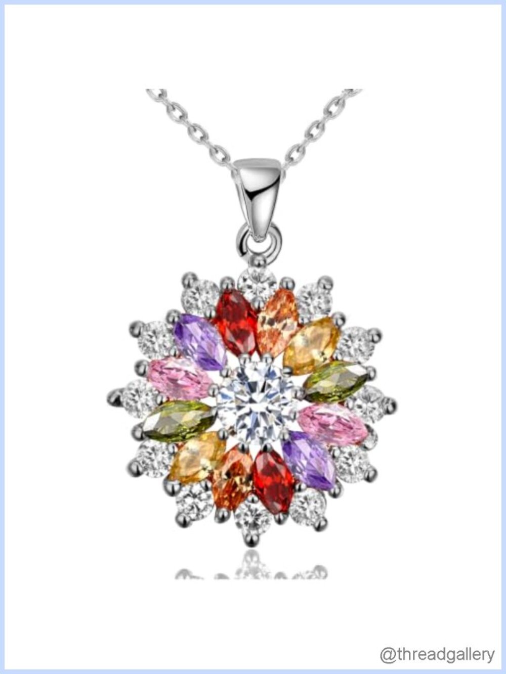 Snowflake Pendant Necklace Cubic Zirconia 18k Gold Plated Gift for Women